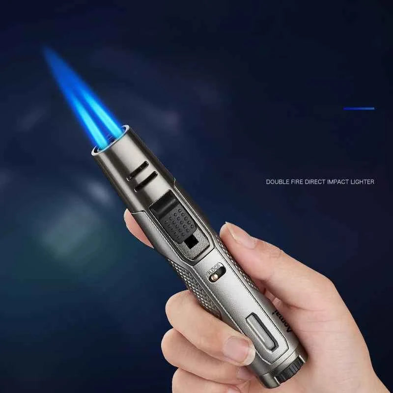 New style kitchen outdoor barbecue metal windproof cigar large jet flame lighter turbine torch gas lighter men's gift