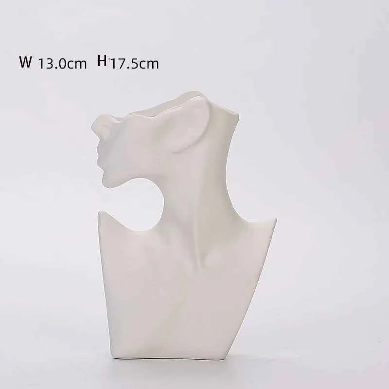 human ceramic vase minimalist dry flower decor nordic modern home ornament plain fired living room office stylish decoration