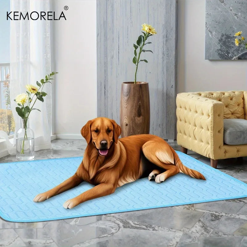 Ice-Cool Pet Cooling Mat & Bed — Breathable Sweat-Absorbent Fabric for Small, Medium & Large Pets