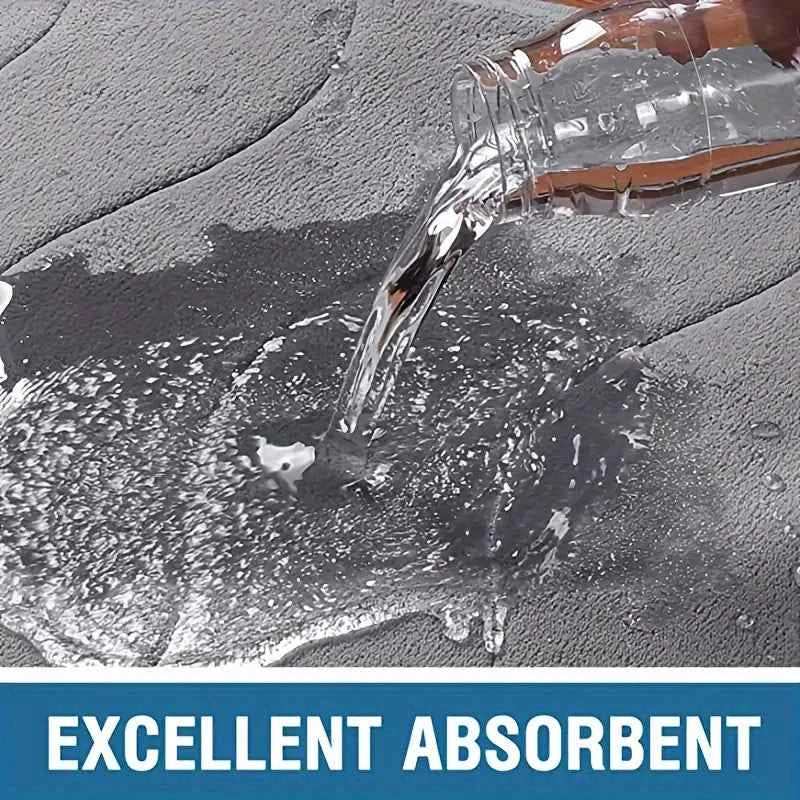 Thickened kitchen L-shaped absorbent floor mat household flannel non-slip anti-fall mat dirt-resistant oil-absorbing foot mat