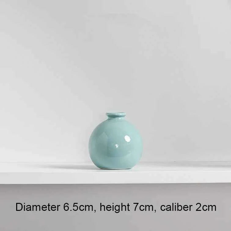 7cm Small Ceramic Base Ins Simple Japanese Home Living Room Porch Decoration Vase White Pink Purple Blue Dry Flower Hydroponics