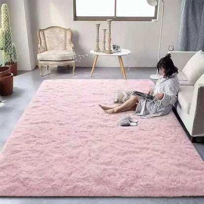 VIKAMA Tie-dyed Fluffy Carpets For Living Room Decor Bedside Rug Warm Plush Floor Mats Children's Room Play Mats Furry Carpet
