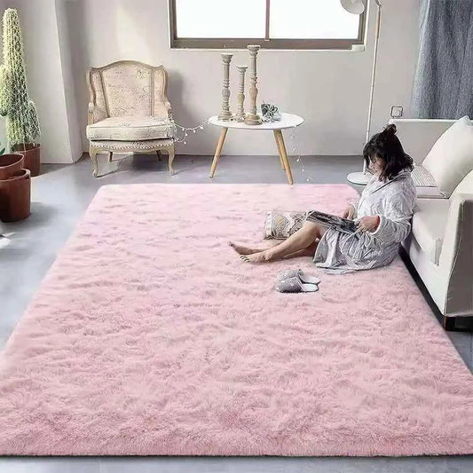 VIKAMA Tie-dyed Fluffy Carpets For Living Room Decor Bedside Rug Warm Plush Floor Mats Children's Room Play Mats Furry Carpet