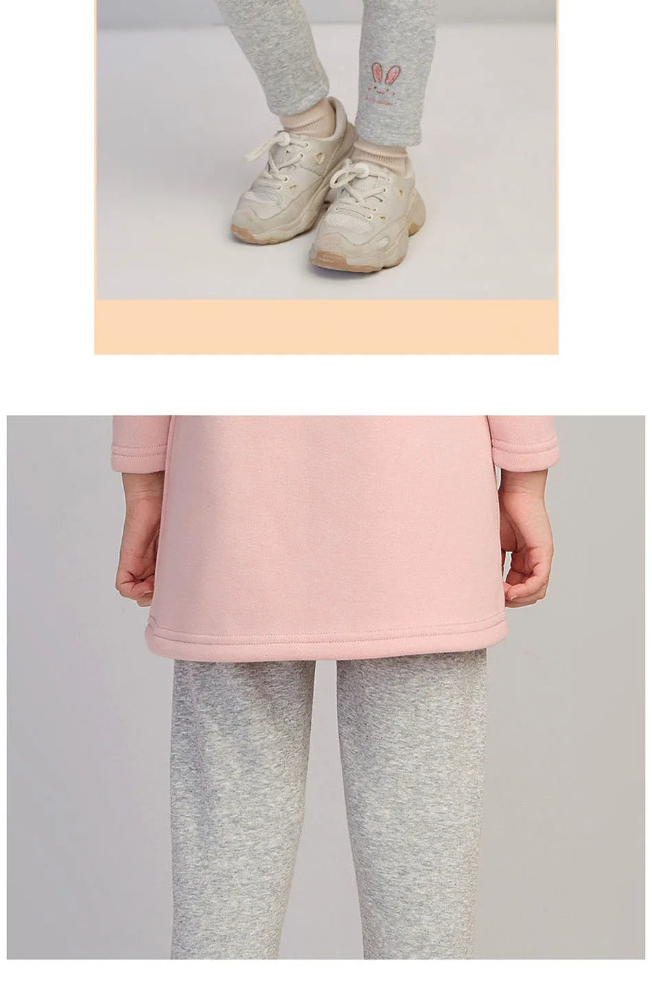 2026 Children Leggings Girls Fleece Lined Thermal Bottoms Baby Casual Trousers Kids Warm Pants Elastic Bunny Tights 3-8 Years