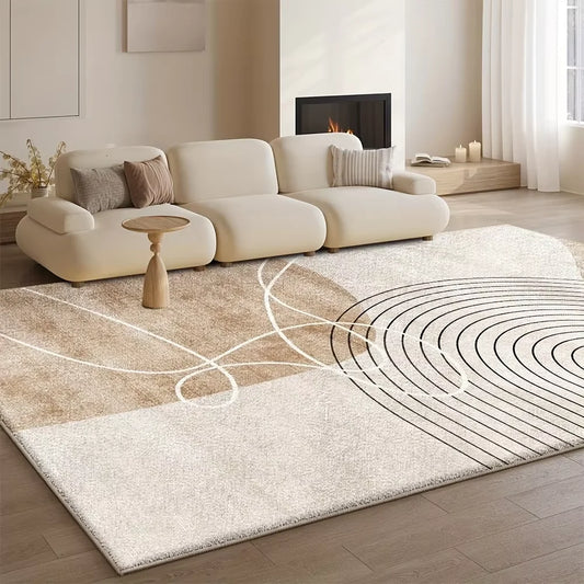 VIKAMA Light Luxury Flannel Area Rug – Non-Slip Washable Soft Carpet for Living Room & Bedroom