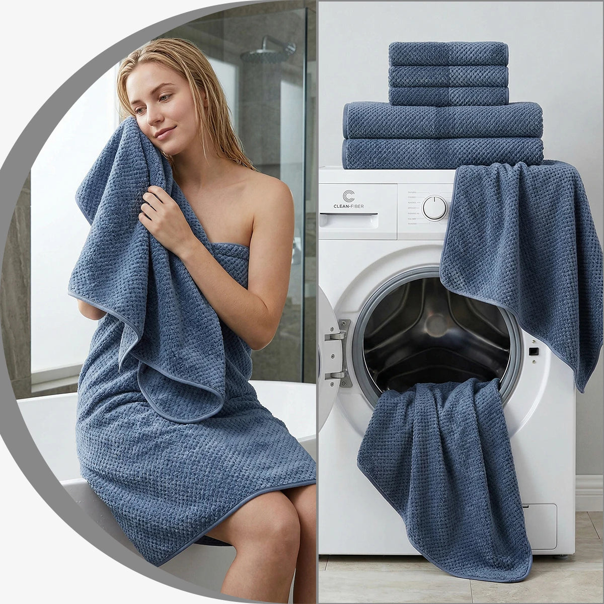 8-Piece Premium Towel Set, 2 Bath Towels + 2 Hand Towels