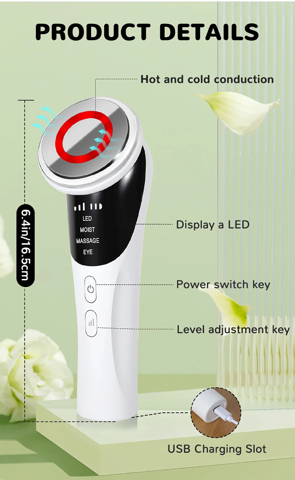 4-in-1 LED Hot & Cold Compress Face Massager