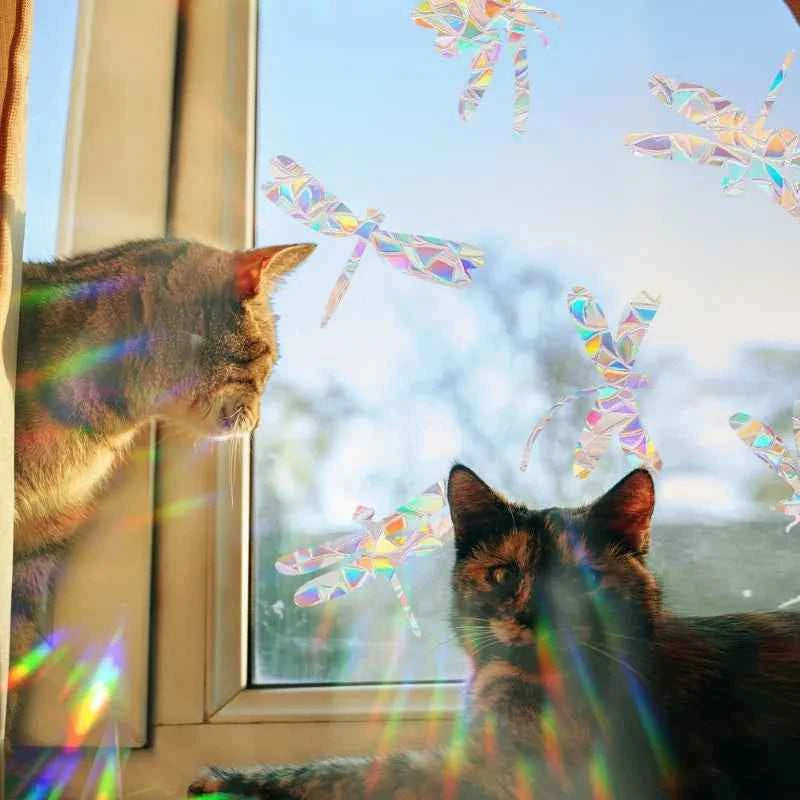 29 Stylels Rainbow Maker Sun Catcher Wall Stickers Cat Bird Star Mushroom Moon Sun DIY Window Glass Electrostatic Prisms Sticker