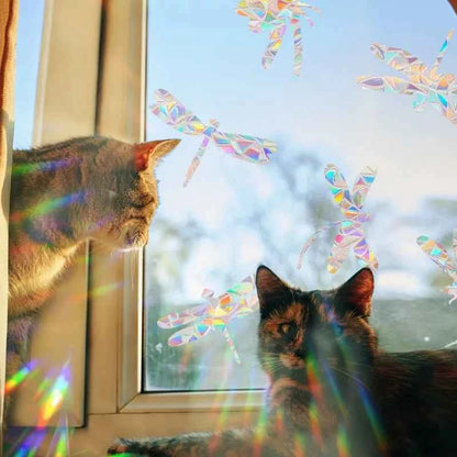 29 Stylels Rainbow Maker Sun Catcher Wall Stickers Cat Bird Star Mushroom Moon Sun DIY Window Glass Electrostatic Prisms Sticker