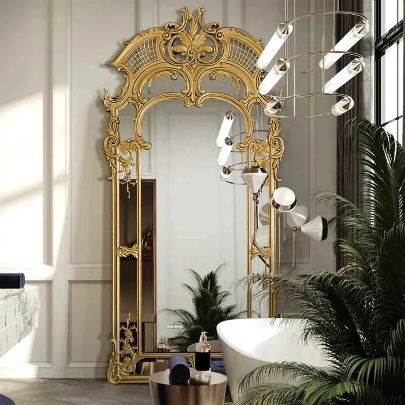 Art Irregular Gold Mirror Large Modern Hall Floor Aesthetic House Living Room Mirrors Full Body Gothic Espejo Room Decoration