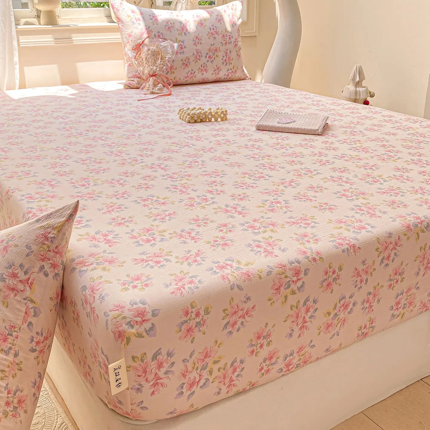 Green Floral Fitted Bed Sheet | Single, Queen, King