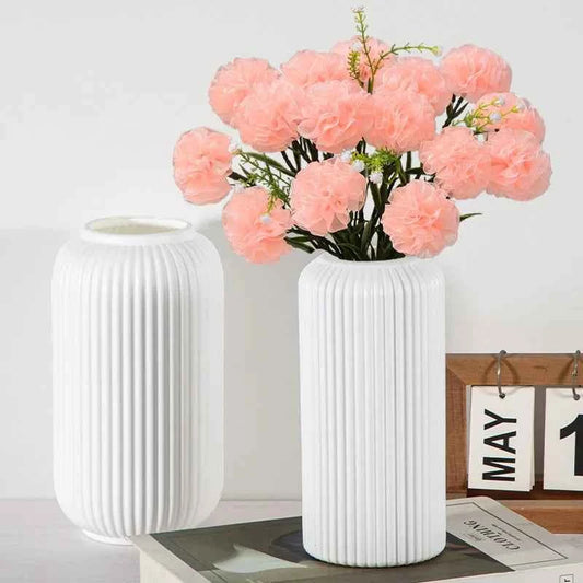 Nordic Plastic Small Vase for Tabletop Home Flower Living Room Decor Decoration Table Ornaments Circle Flower Arrangement Vase