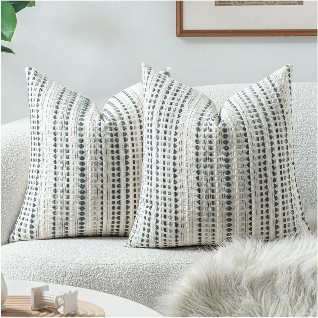 Jacquard Plush Cushion Cover, 5 Colors & 3 Sizes
