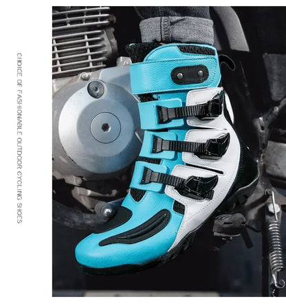 New Waterproof Men's Dirt Bike Shoes Men's Motorcycle Boots New Comfortable Leather Protective Boots Anti-slip Wear-resistant