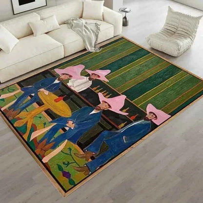 VIKAMA Art Retro Abstract Crystal Pile Carpet Living Room Bedroom Soft Comfortable Carpet Sofa Floor Mat Personalised Carpet