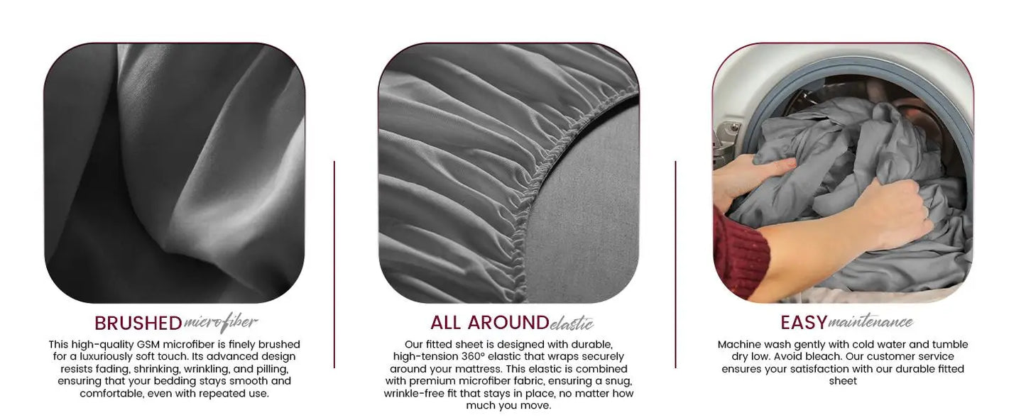 Brushed Microfiber Fitted Sheet, Deep Pocket, Wrinkle-Free