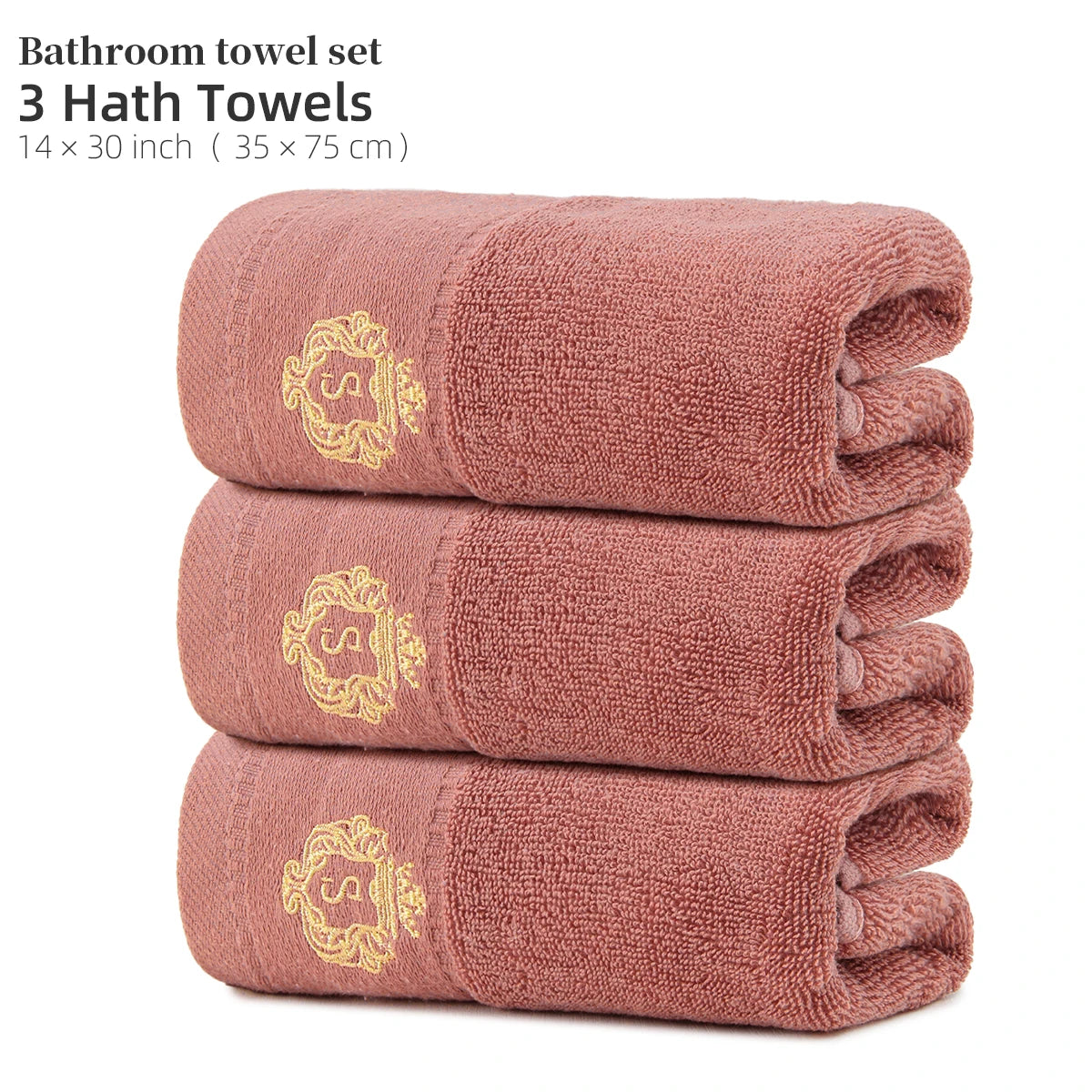 3 Pure Cotton Hair Drying Towels, 100% Cotton, Quick-Drying, Absorbent, Hair