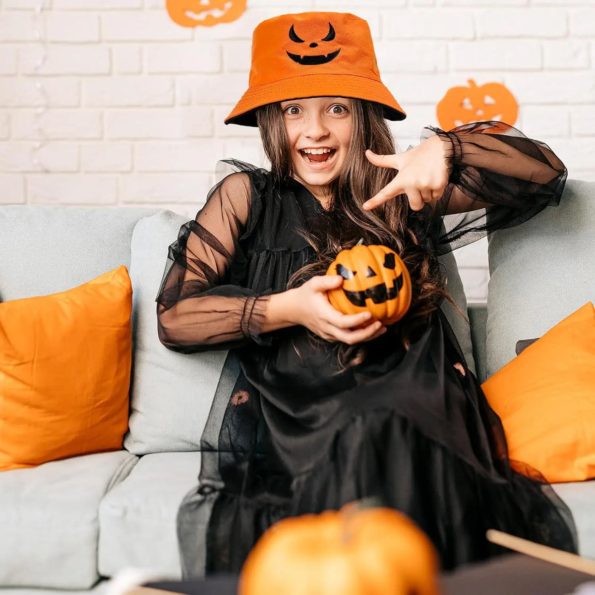 Halloween Bucket Hat For Women Men Unisex Pumpkin Hat Reversible Sun Cap Outdoor Fisherman Hat