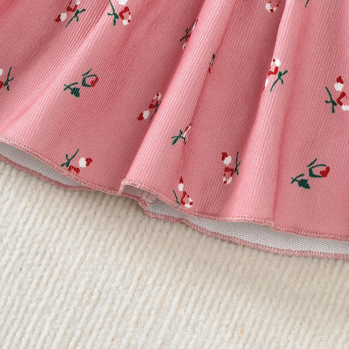 2Pcs/Set Baby girl Dress Small Floral Large bow Summer,Dress+Headband Set suitable for 0-24 Months Baby girls Fashionable Dress