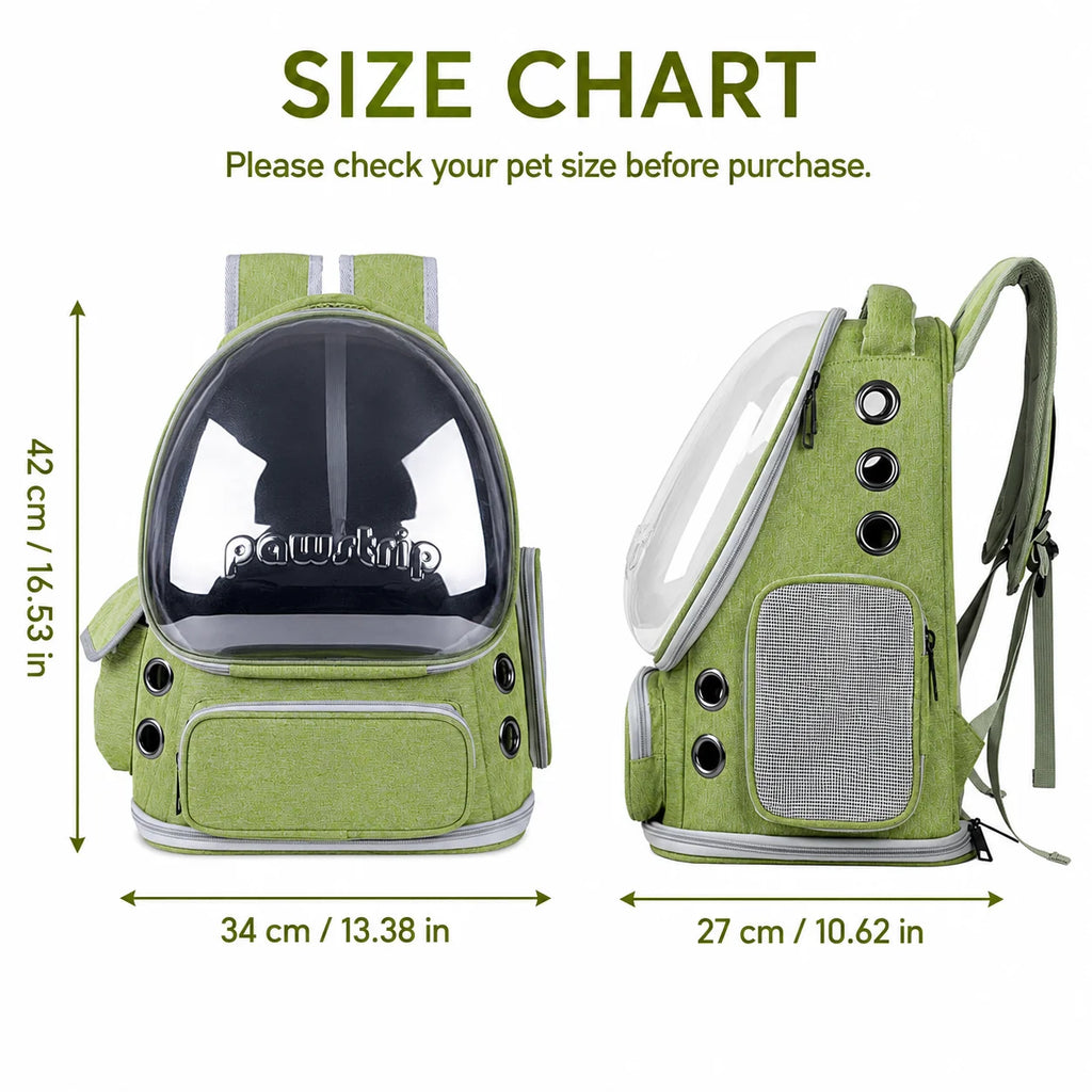 Space Capsule Cat Backpack, Transparent Bubble Window