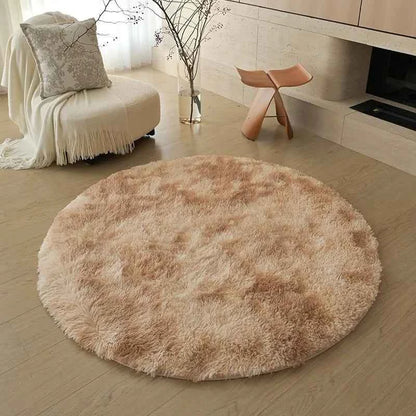 VIKAMA Ins White Round Carpet, Furry Floor Mat, Living Room, Home Blanket, Bedroom, Indoor Room, Plush Home Decoration Carpet