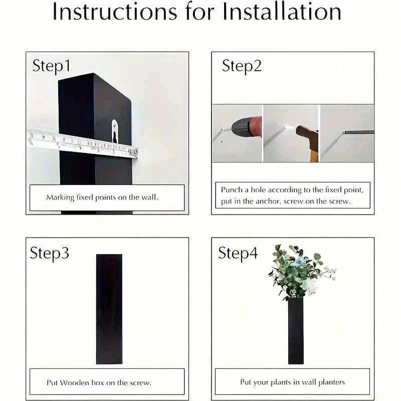 Rustic Wooden Wall-Mounted Vase, Wooden Wall Decor for Indoor Plants, Living Room Hanging Vases, Bathroom Wall Decor