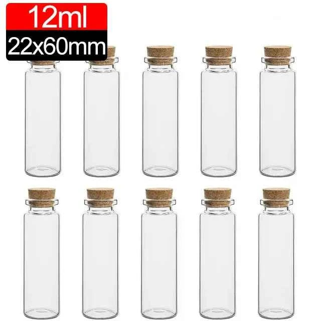 50/10PCS MIni Glass Bottles with Cork Stoppers DIY Decoration Mini Glass Vials Cork Message Glass Vial Wishing Bottles Wholesale