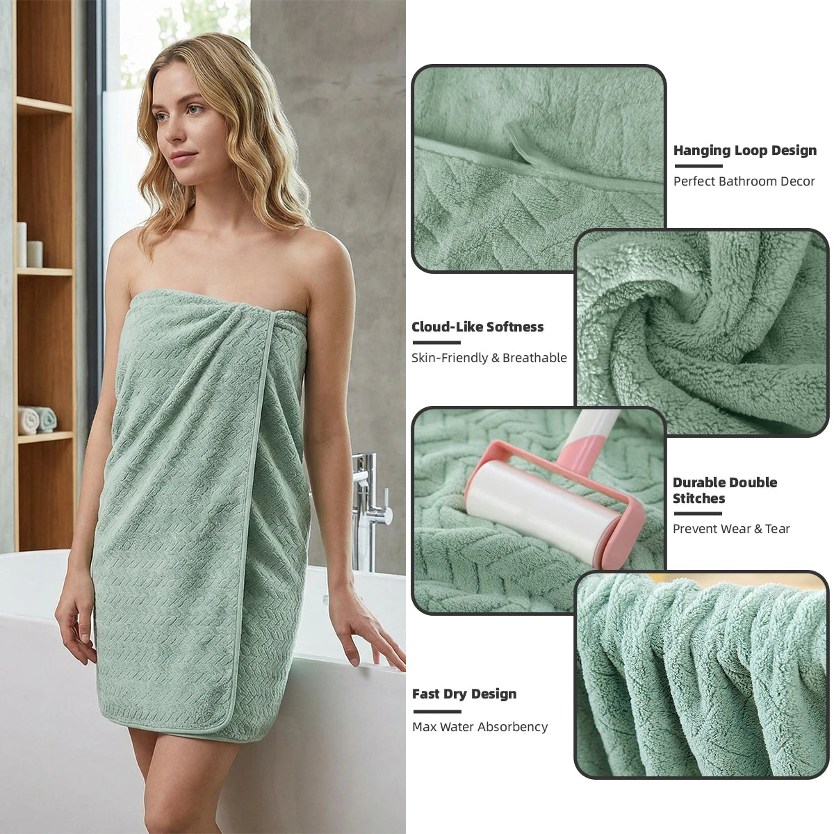 12-Piece Towel Set, 2 Bath Towels + 4 Hand Towels + 6 Face Towels, Soft