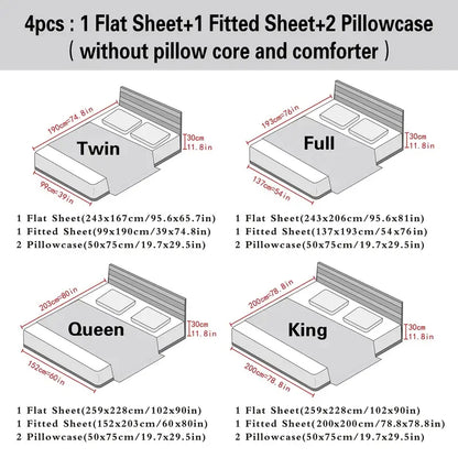 3-Piece Floral Fitted Sheet Set with 2 Pillowcases