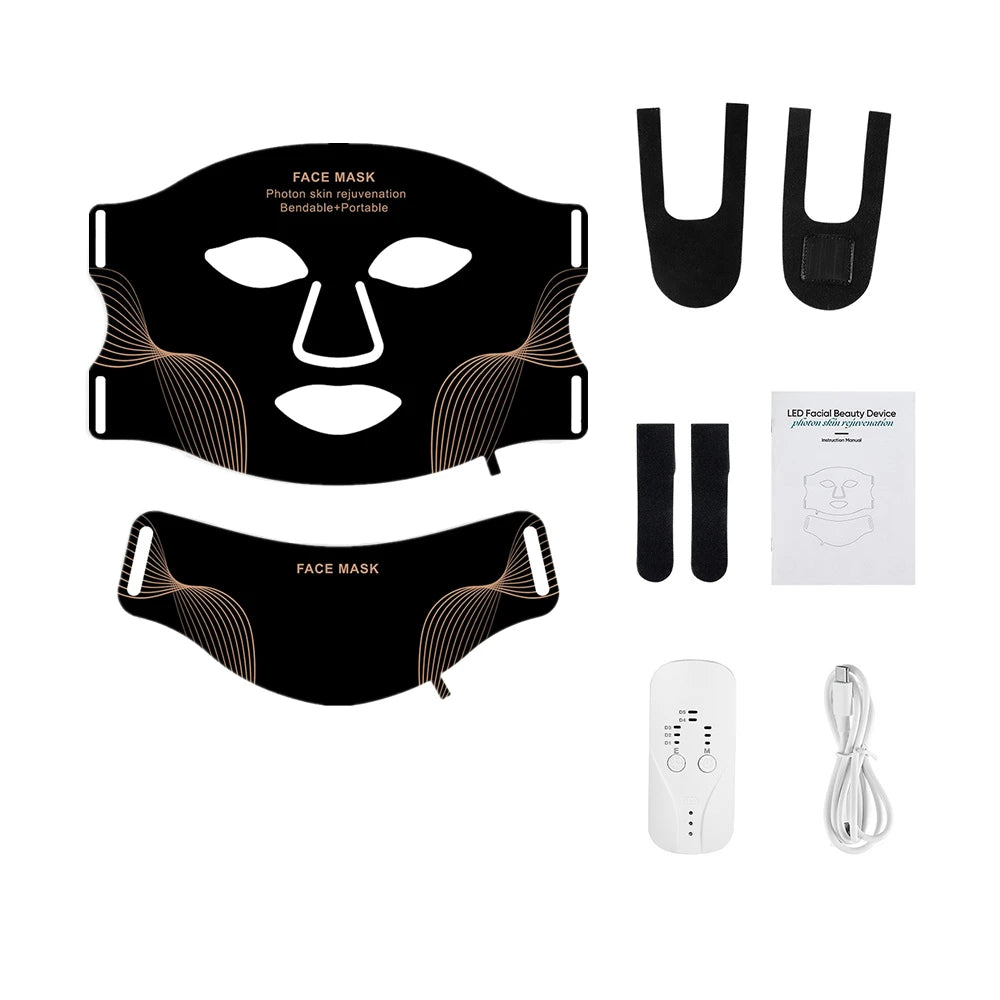 7-Color LED Silicone Face & Neck Mask – Wireless
