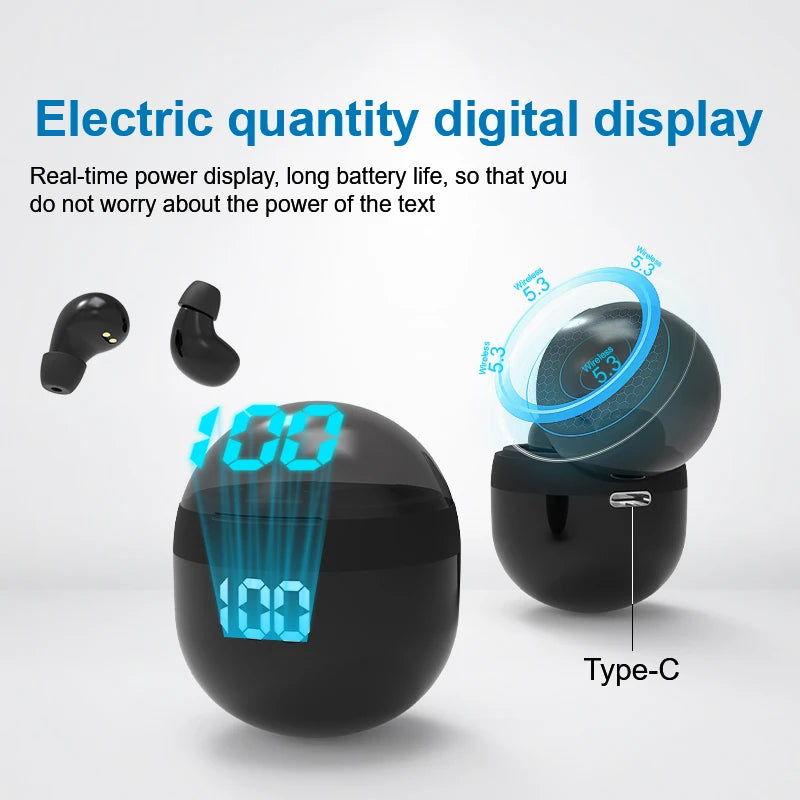 Mini Wireless Sleep Earbuds — Bluetooth 5.3, Heavy Bass, IPX7 Waterproof