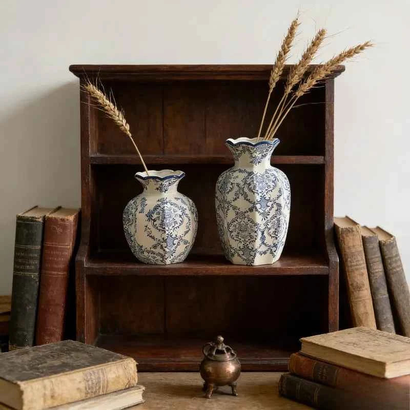 1PCS  New Chinese Hand-Painted Blue and White Porcelain Vase Arrangement Decor for Living Room Dining Room Entryway