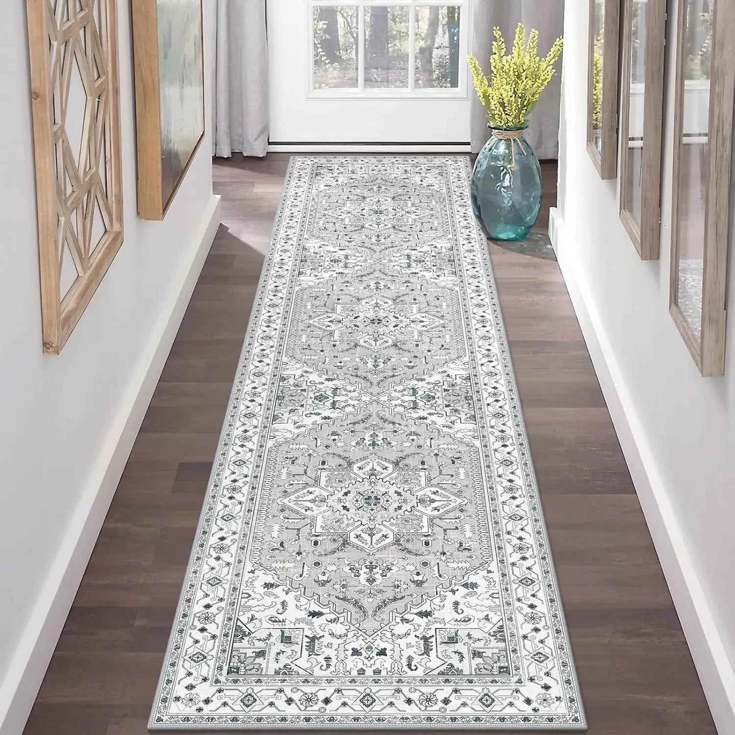 VIKAMA Hallway Runner Rugs Non Slip Machine Washable Carpet for Kitchen Entryway Living Bedroom Laundry Room Home Decoration