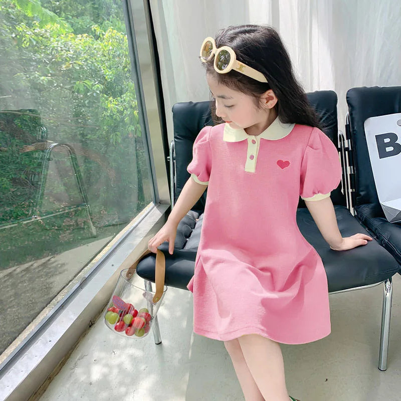 Striped Strawberry Print Girls Summer Dress