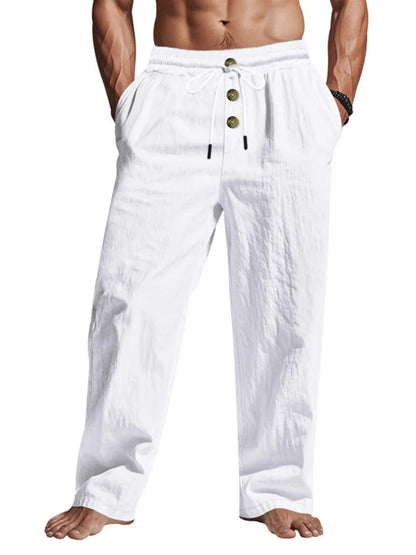 Men's Casual Breathable Hawaiian Beach Jogging Pants — Solid Color Sweatpants
