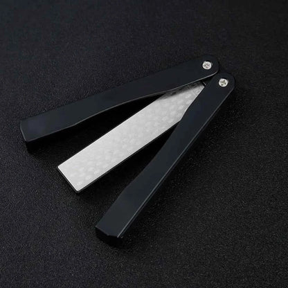 Folding Diamond Knife Sharpener Double-Sided Outdoor Portable Pocket Diamond Sharpening Stone Kitchen Tools Accessories Gadgets
