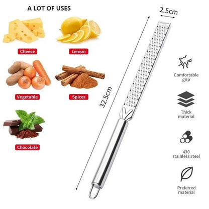 Stainless Steel Long Handle Cheese Grater Cheese Scrubber Lemon Chocolate Scraping Tool Home Kitchen Accessories