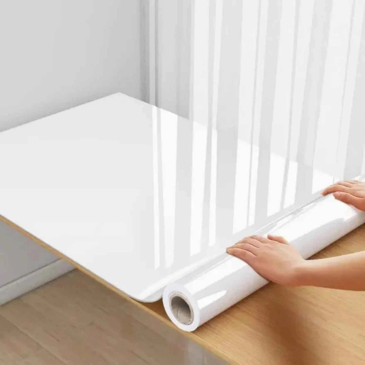 Plain Gloss Paste Wall Stickers PVC Pearl Film Waterproof Wallpaper Room DIY Self-adhesive Wardrobe Kitchen Furnitur Renovation