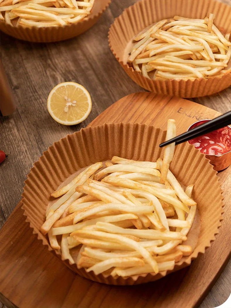 50-Pack Non-Stick Air Fryer Liners for Baking & Microwave Ovens