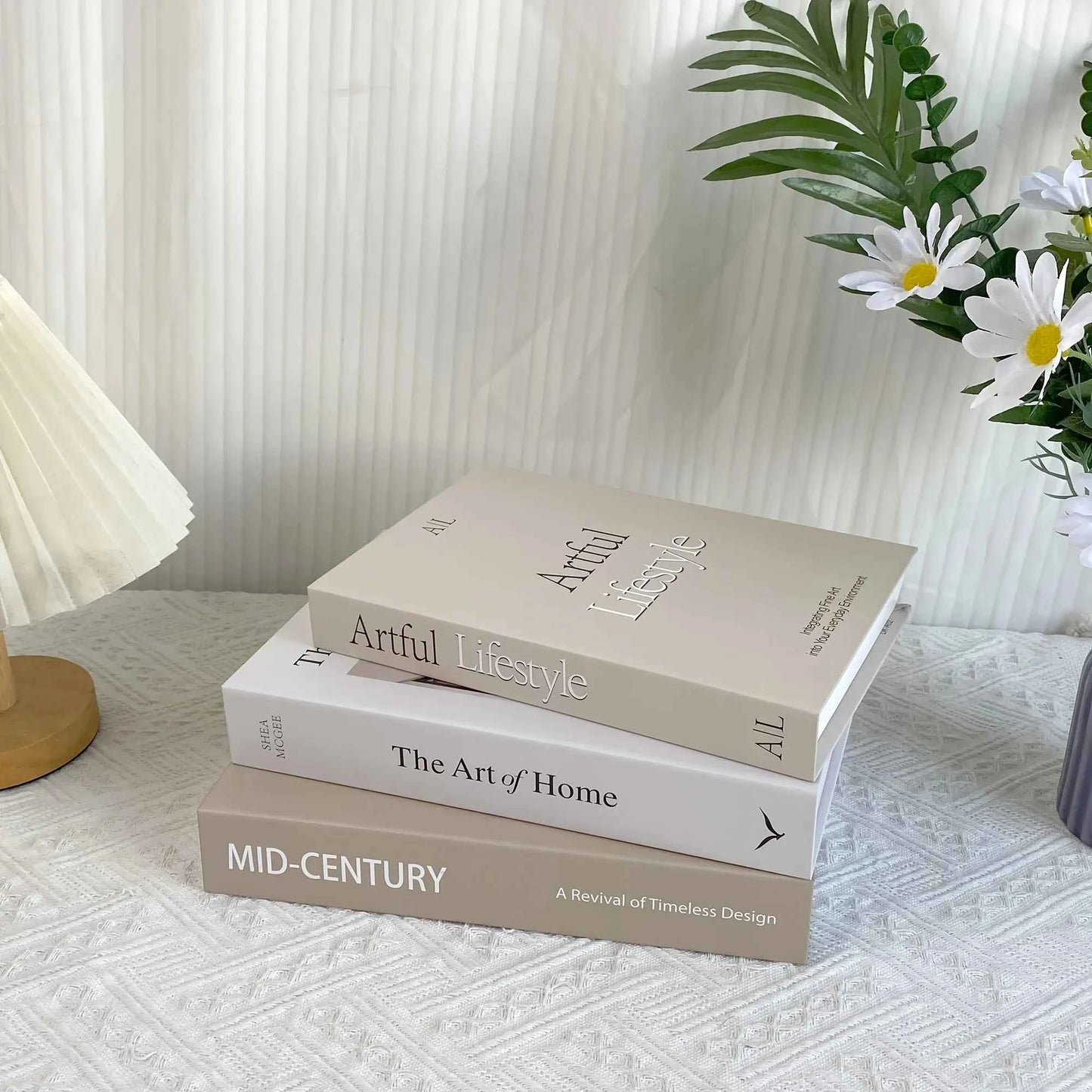 3 pieces of home decoration paper fake books, exquisite simulation books, brown, white and beige home desktop decoration,bedside