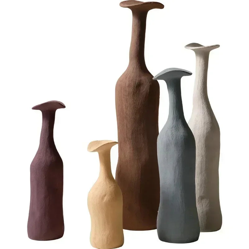 Vase Nordique en Céramique Fait à la Main Motif Texturé pour Vase de Fleurs de Luxe Moderne Décoration Élégante pour Salon Bureau