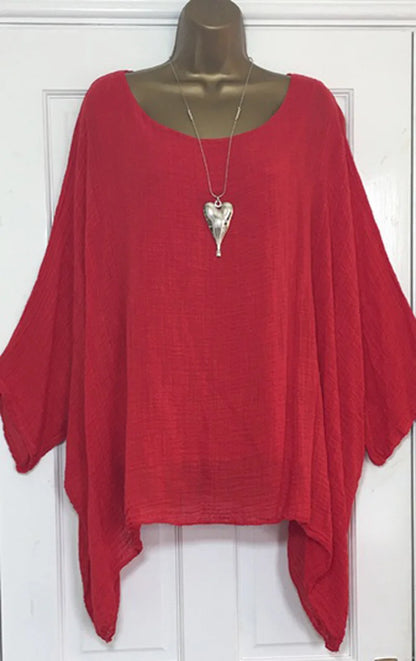 Women's Batwing Sleeve Solid Blouse — 3/4 Sleeve Casual Elegant Top