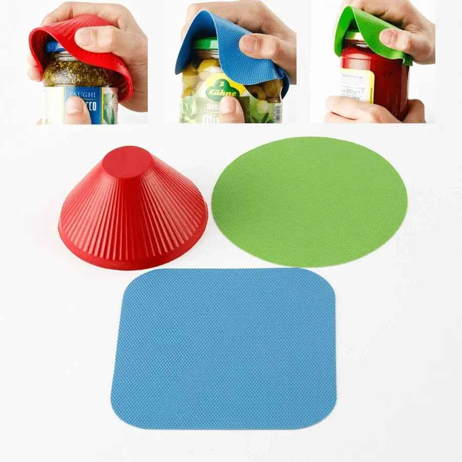 1/3pcs Rubber Can Opener Jar Opener Gripper Pads Non-Slip Silicone Jar Grippers For People With Low Strength Kitchen Gadgets