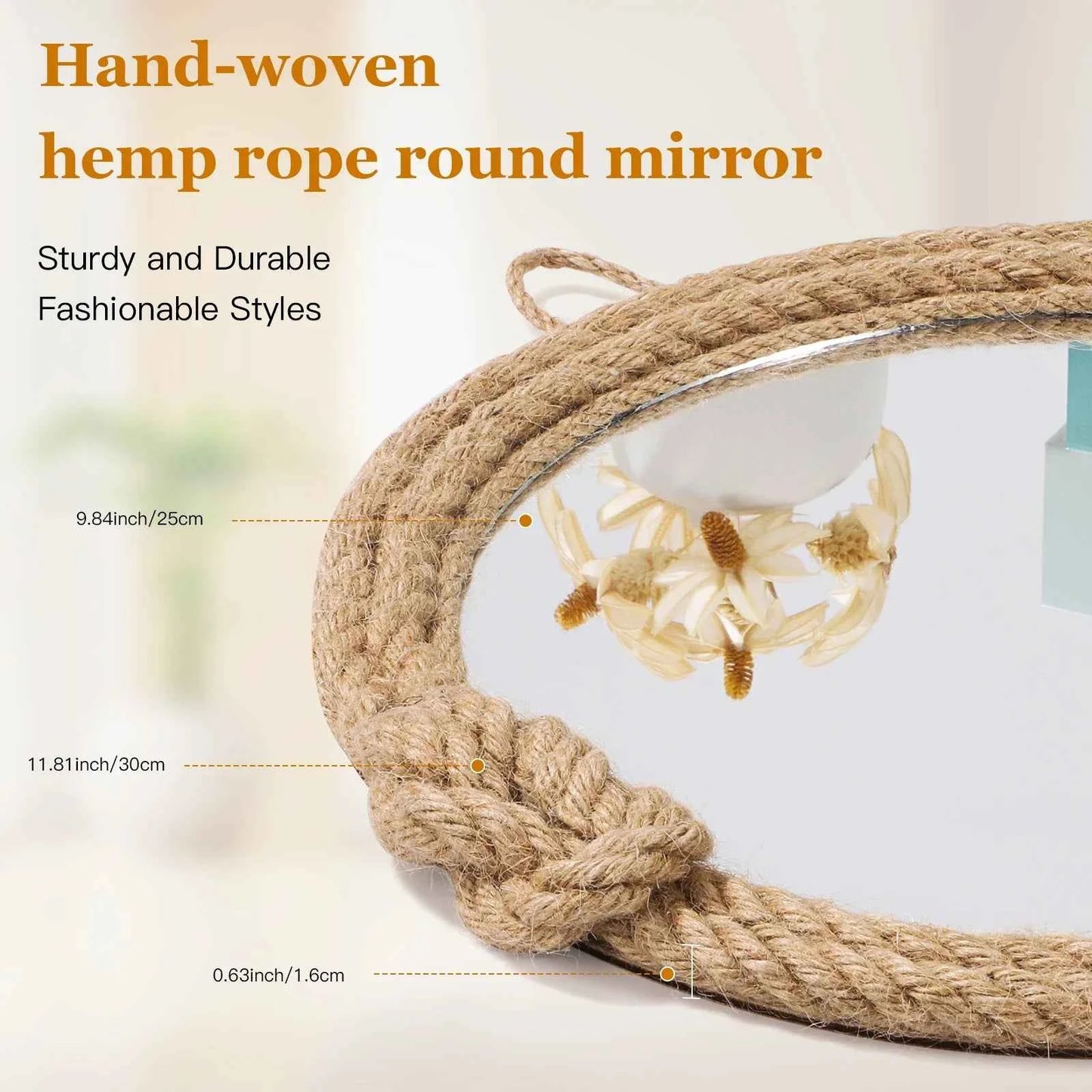 Home Decor Nordic hanging  mirror creative hanging wall sofa porch homestay style background wall decor makeup mirror