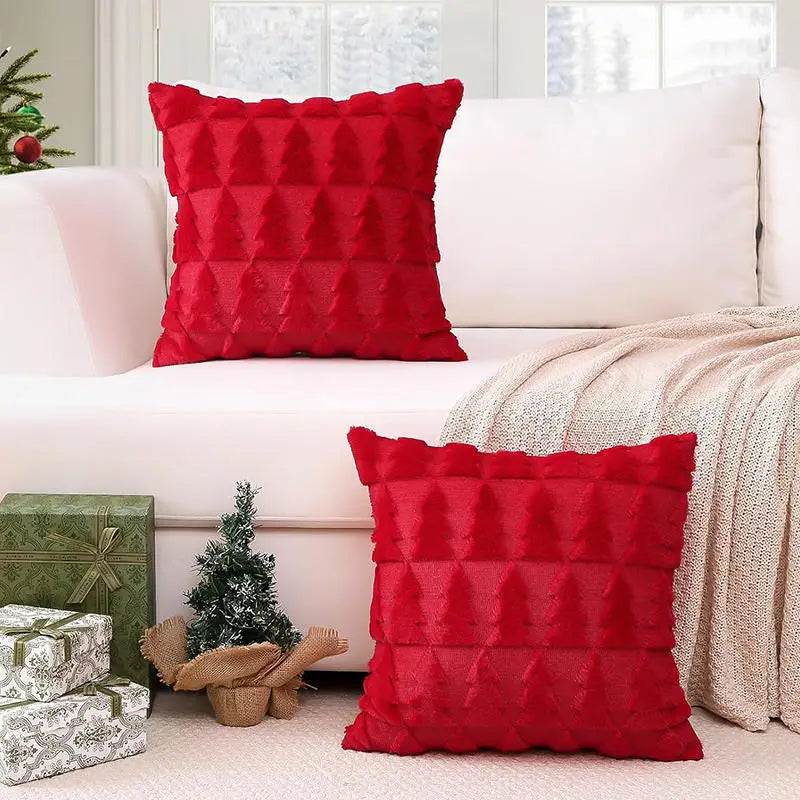 Christmas Decorative Pillow Cover, White, Holiday Decor