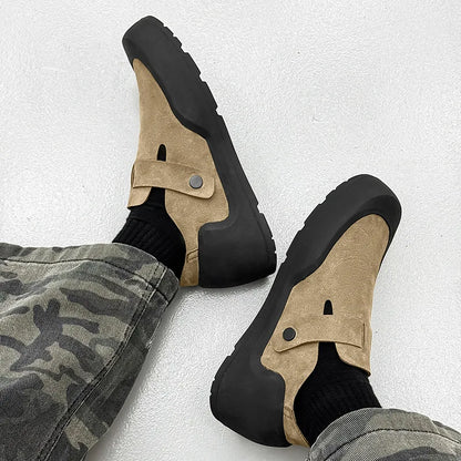 Spring and Autumn Comfort Birken Single Shoes for Women and Men Thick Sole Flat Slip-on Leisure Loafers Shoes Retro Casual Shoes