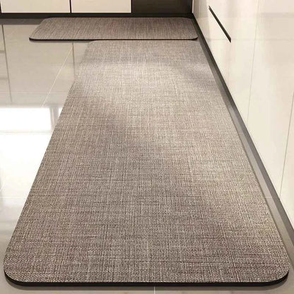 Kitchen Carpet Non-slip Waterproof Oil-proof PVC Leather Floor Mat Minimalist Gray White Letter Long Size Home Decoration Rugs