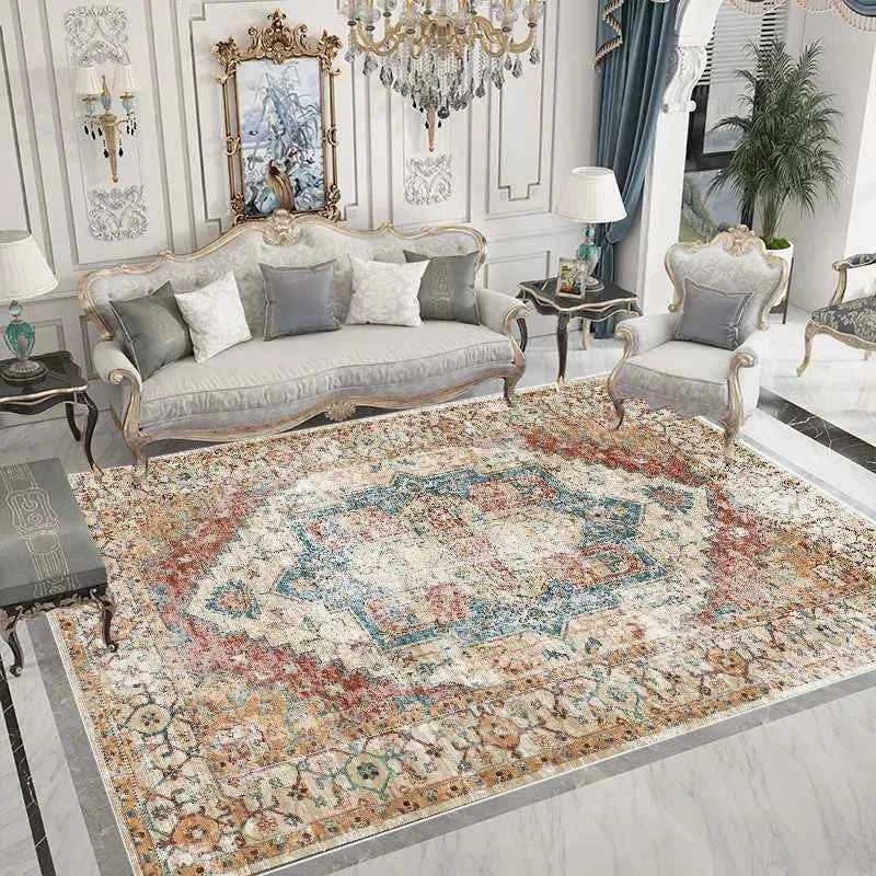 Ethnic Style Carpet for Living Room Home Decoration Bedroom Carpets Large Area Luxury Rug American Hairless Coffee Table Mat