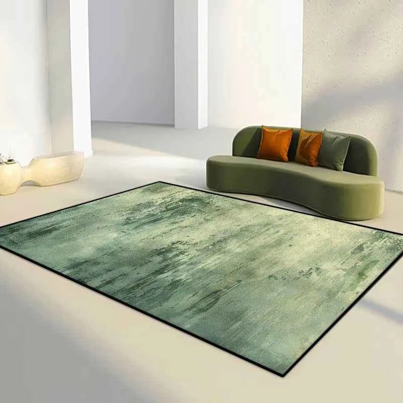Green Abstract Flannel Carpet Bedroom Decoration Large Area Rugs Sofa Side Carpets for Living Room Soft Fluffy Lounge Floor Mat
