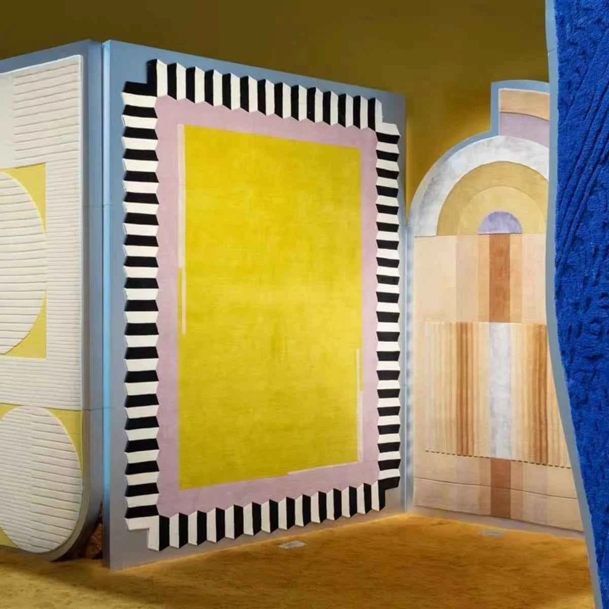 American Retro Carpets for Living Room Thicken Washable Floor Mat Home Plush Lounge Rug Irregular Bedroom Decor Anti-slip Carpet